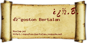 Ágoston Bertalan névjegykártya